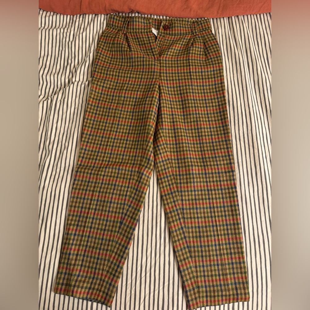 Kolonaki Women's Wool Plaid Trousers